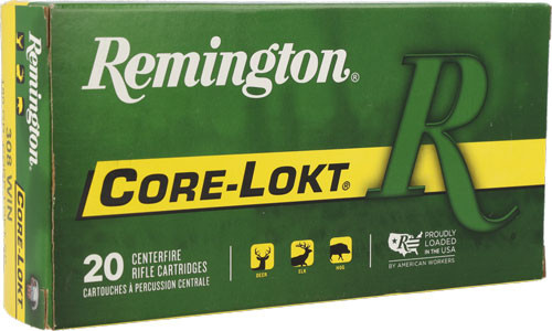 Remington 308 WIN 180GR Core-lokt SP 20RD 10BX/Case