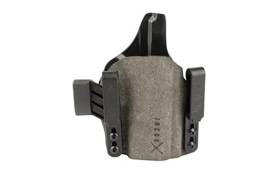 Safariland Incog-x IWB Belt Holster for Hellcat Pro with Red Dot; Gray Suede; Over-the-belt Polymer Clips