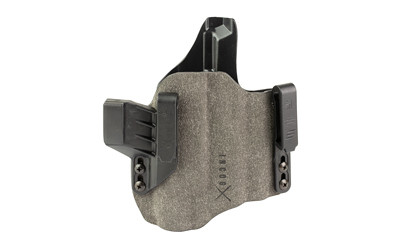 Safariland Incog-x IWB Belt Holster for Staccato P with Red Dot and Large Light; Gray Suede; Over-the-belt Polymer Clips