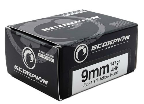 Scorpion Ammo 9mm LUGER 147GR JHP 20RD 10BX/Case