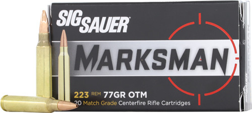 Sig Sauer AMMO 223 REM 77GR OPEN TIP MATCH 20RD 10BX/Case
