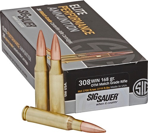 Sig Sauer AMMO 308 WIN 168GR OPEN TIP MATCH 20RD 10BX/Case