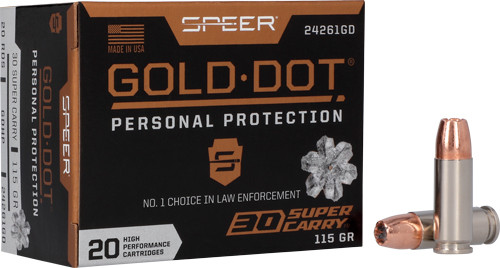 Speer GOLD DOT 30 SUPER CARRY 115GR GDHP 20RD 10BX/Case