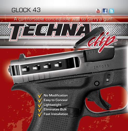 Techna Clip Belt Holster for Glock 43