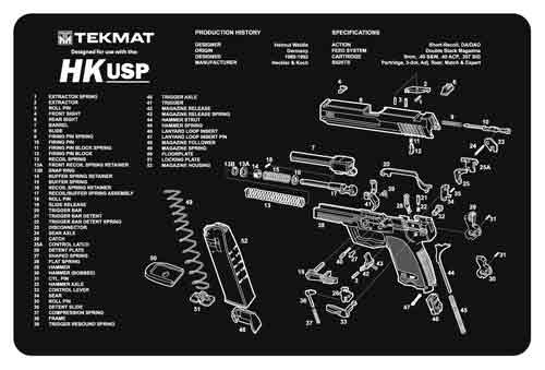 Tekmat Armorers BENCH Matte 11"x17" Heckler & KOCH USP
