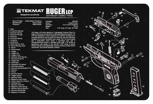 Tekmat Armorers BENCH Matte 11"x17" RUGER LCP Pistol
