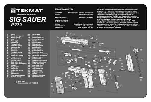 Tekmat Armorers BENCH Matte 11"x17" SIG SAUER 229 Pistol