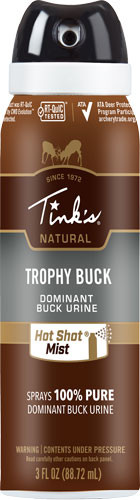 Tinks DEER LURE Trophy BUCK HOT SHOT MIST 3OZ. Aerosol
