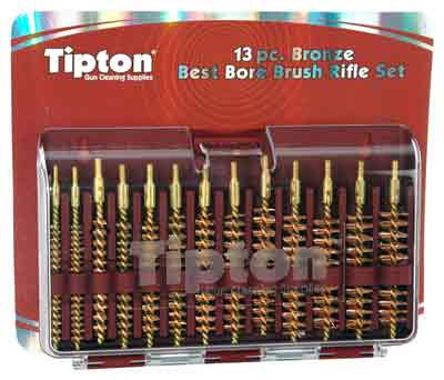Tipton 13-PIECE Bronze RIFLE BORE BRUSH SET W/storage CASE