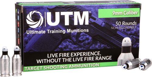 Utm 9mm Target Ammunition 50RD 20BX/Case Training Rounds