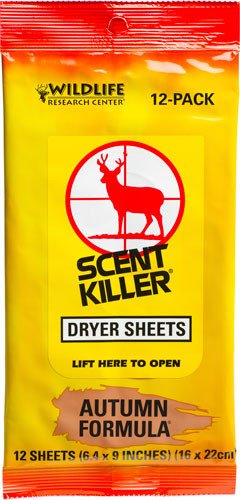Wildlife Research WRC DRYER Sheets SCENT Killer Autumn Formula 12-PACK