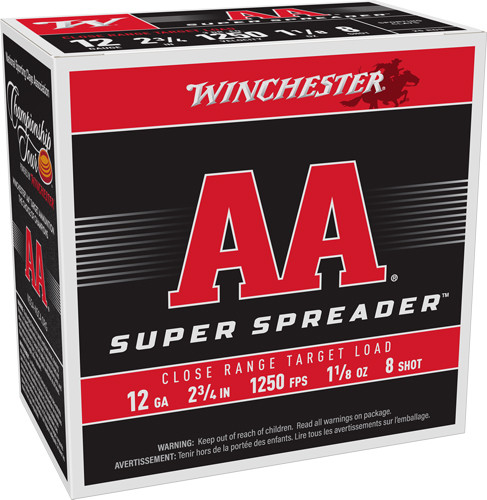 Winchester Ammunition AA 12GA 2.75" 1-1/8 Spreader #8 1250FPS 250RD CASE