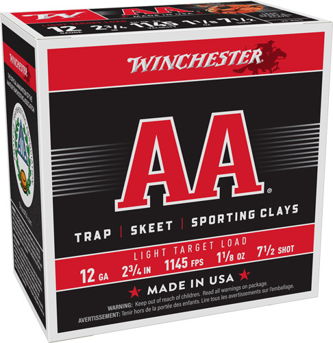 Winchester Ammunition AA 12GA 2.75" 1-1/8OZ #7.5 1145FPS 250R CASE