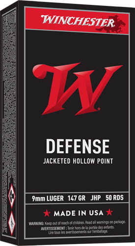 Winchester Ammunition Defense 9mm LUGER 147GR JHP 50RD 10BX/Case