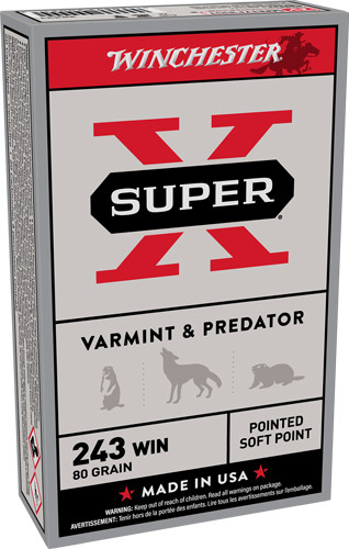 Winchester Ammunition Super-x 243 WIN 80GR JSP 20RD 10BX/Case