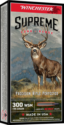Winchester Ammunition Supreme LR 300 WSM 195GR BC MAX 20RD 10BX/Case