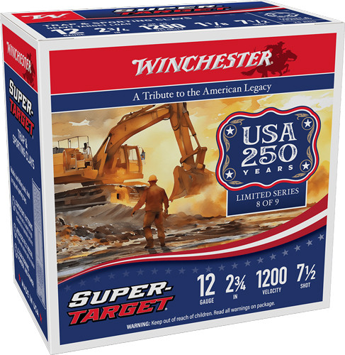 Winchester Ammunition Target 12GA 2.75" 1-1/8OZ #7.5 1200FPS 250R CASE