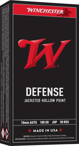 Winchester Ammunition USA 10mm 180GR JHP 50RD 10BX/Case
