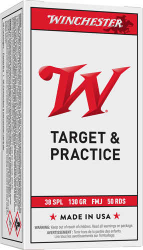 Winchester Ammunition USA 38 Special 130GR FMJ-RN 50RD 10BX/Case