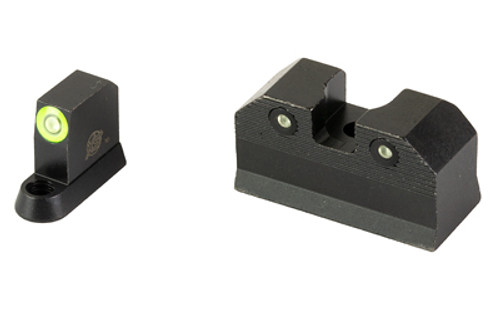 XS Sights, R3D, 2.0, Tritium Night Sight, For CZ P10, Suppressor Height, Green Front Outline, Green Tritium Front/Rear