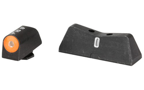 XS Sights, DXT2 Big Dot Tritium Front, White Stripe Express Rear, Fits Glock 17/19/22/23/24/26/27/31/32/33/34/35/36/38, Taurus G3c/GX4/New Production G3, Walther PDP, Green with Orange Outline