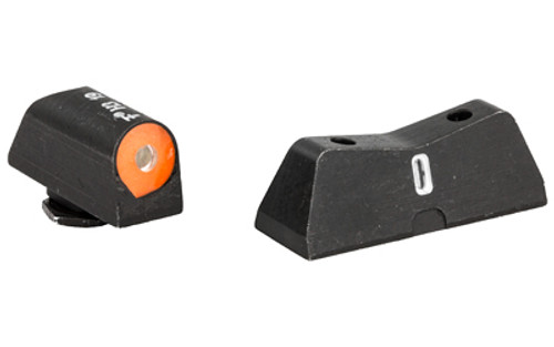 XS Sights, DXT2 Big Dot Tritium Front, White Stripe Express Rear, Fits Glock 42/43, Green with Orange Outline