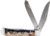 American Buffalo Knife & Tool ABKT ROPER LAHAR Series 2BLADE Trapper 3.25" WOOD RESIN Handle