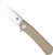 Cobratec Knives Serpent Folder 3" Stainless Steel/TAN D2 BLADE G-10 Scales