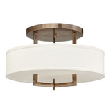 Hampton 3 Light 14 Inch Wide Semi Flush Mount by Hinkley - 3201