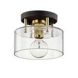 Bergamot Station 1 8.5 Inch Wide Semi Flush Mount by Troy C7540-BRZ/BBA - C750
