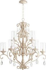 San Miguel 9 Light Large 2 Tier Chandelier by Quorum - 6073-9