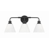 Pleated II 3 Light Bath Vanity 10.75 Inch Tall X 25 Inch Wide by Craftmade - 62303