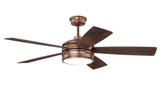 Braxton Ceiling Fan with Light Kit 52 inches wide by Craftmade - BRX52