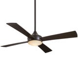 Aluma Wet 4 Blade Ceiling Fan with Light Kit 52 Inches Wide by Minka Aire - F523L