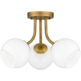 Oberlin 3 Light 16 Inch Wide Semi Flush Mount by Quoizel - QSF5613