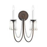 Plumette 2 Light Candle Style Crystal Wall Sconce by Maxim - 12161CRY