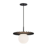 Plume 1 Light Medium Pendant 11.88 Inch Wide by Alora - PD501212