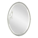 Beveled Oval Mirror with Leaf 31.7 x  22.3 Inch by Hubbardton Forge - 710014