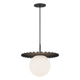 Plume 1 Light Medium Pendant 13.88 Inch Wide by Alora - PD501214