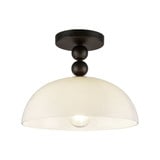 Paisley 1 Light Semi Flush Mount 9.5 Inch Tall and 11.88 Inch Wide by Alora - SF459012