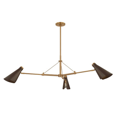 Andersen 3 Light Chandelier 18.5 Inch Tall and 49.5 Inch Wide by Troy - F4350-PBR/BRZ