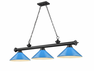 Cordon 3 Light Billiard 14.5 x 14 Inch by Z-Lite 2306-3MB-MEB - 2306-3MB-MEB