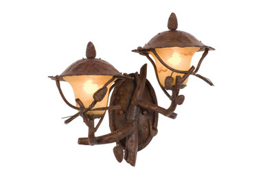 Ponderosa 2 Light Outdoor Right Wall Lantern by Kalco - 9163PD