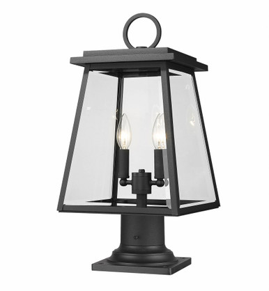 Broughton 2 Light Outdoor Pier Mount Light 21.25 x 10.25 In by Z-Lite - 521PHMR-533PM-BK