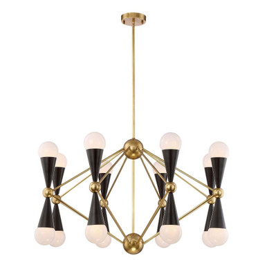 Crosby 16 Light Oversized Retro Chandelier by Zeev - CD10170-16-AGB+MBK