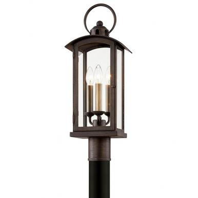 Chaplin 3 Light Outdoor Post Mount 24 x 8.5 Inches by Troy - P7445-VBZ