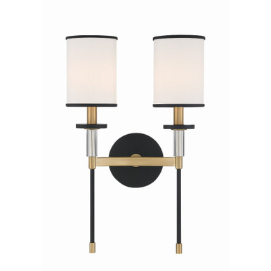 Hatfield Two Light Candle Style Wall Sconce by Crystorama - HAT-472-BF-VG