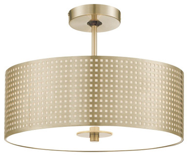 Grid 3 Light 16.13 Inch Wide Semi Flush Mount by George Kovacs - P5747-695