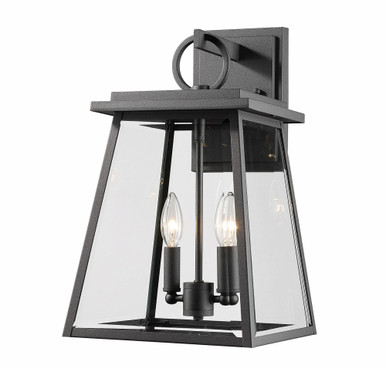 Broughton 2 Light Candle Style Outdoor Wall Lantern by Z Lite - 521M-BK