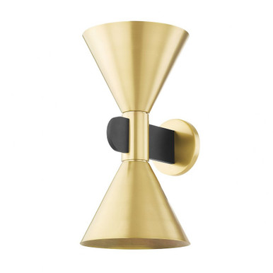 Cranston 2 Light Wall Sconce by Hudson Valley - 4916-AGB/SBK